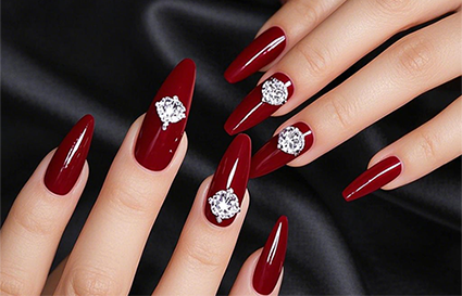 钻石美甲 大钻石粘不住怎么办